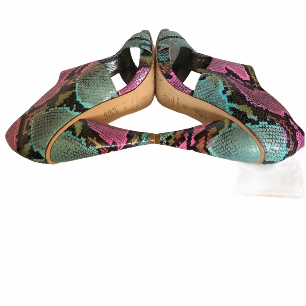Botkler Multicolor Snakeskin Strappy Open Bootie - Picture 6 of 7